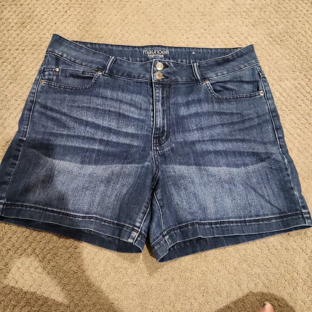 Maurices High-Rise denim shorts size 16W. $50 Worn ONCE